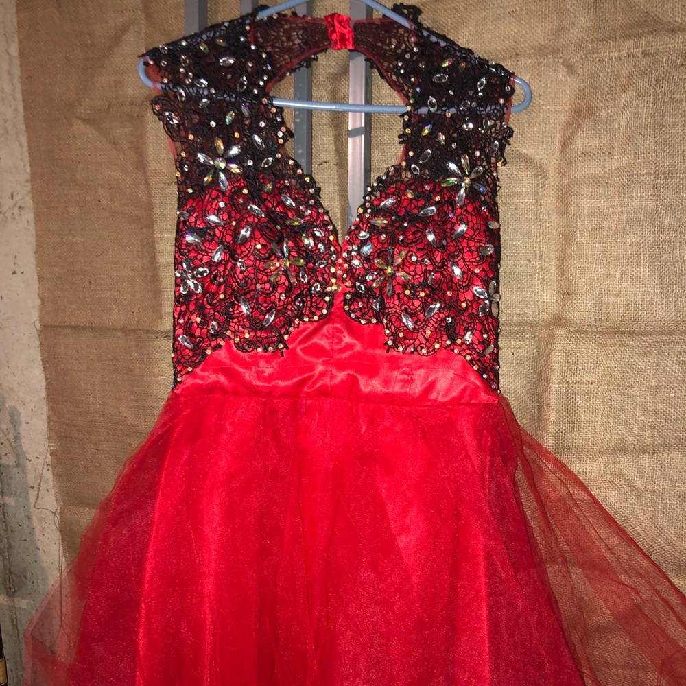 custom red formal dress! size 6